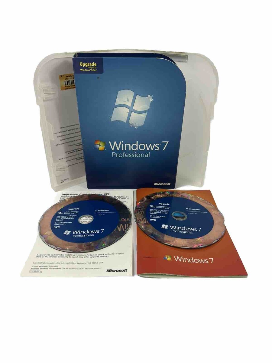 Microsoft Windows 7 Professional Full 32 & 64 bit DVD MS Win Pro