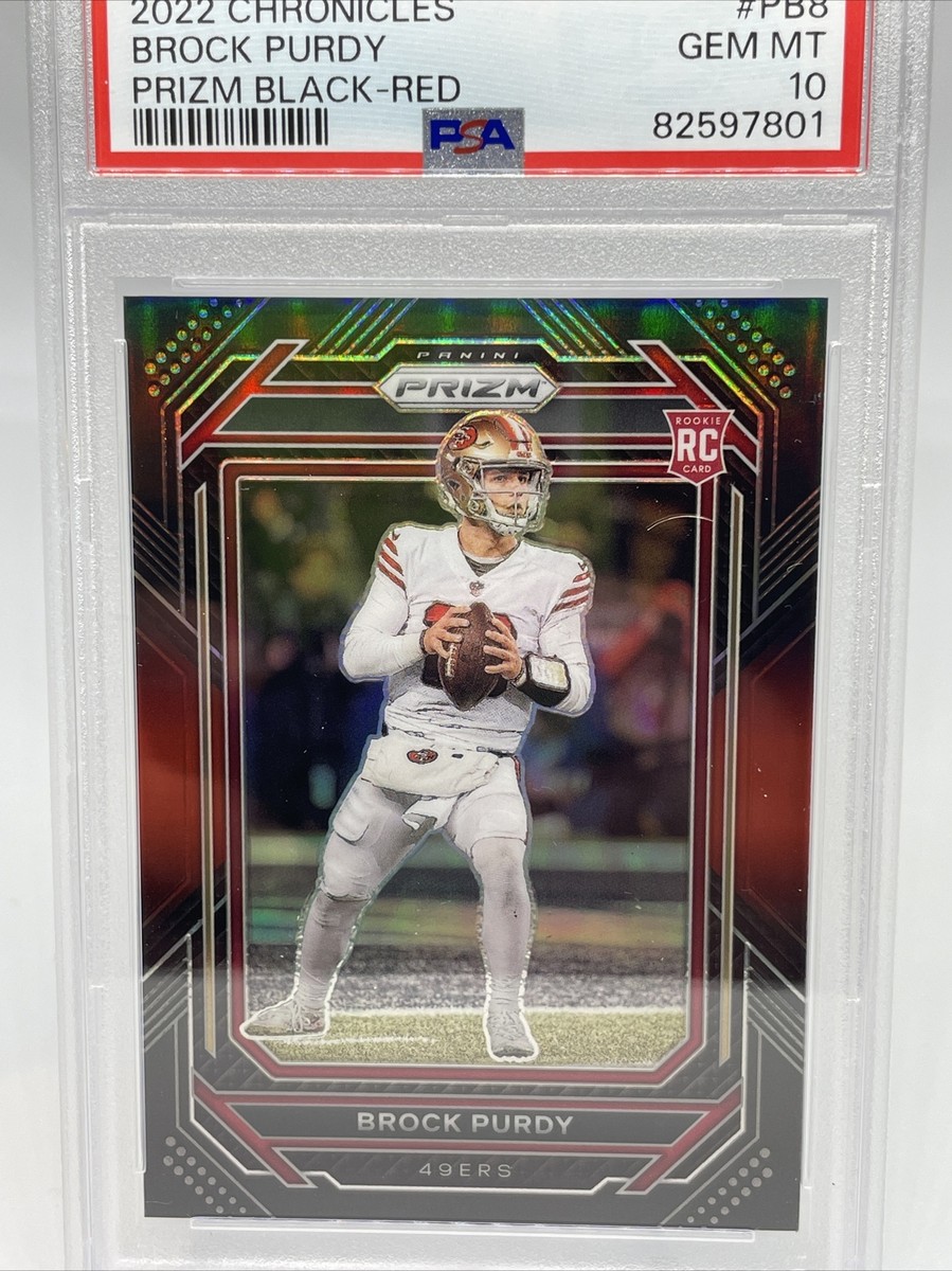 2022 Chronicles Brock Purdy Prizm Black Red 05/99 Rookie PSA 10