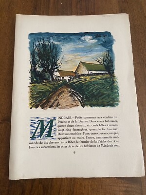 Maurice de VLAMINCK Paysage 1964 lithographie sur Arches non