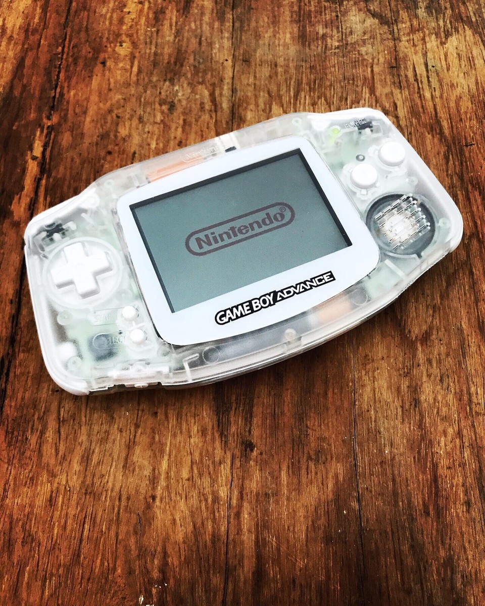 Nintendo Gameboy Advance GBA AGB-001 Clear White Handheld Gaming