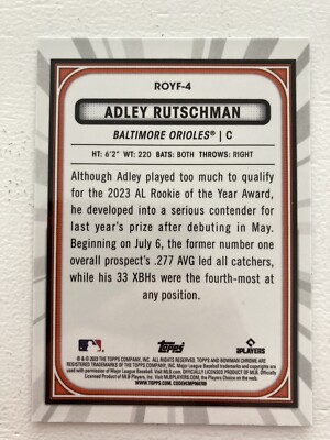 2023 Bowman Adley Rutschman #ROYF-4 Rookie of the Year Favorites