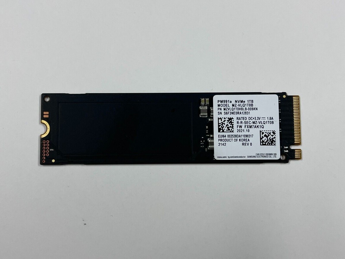 Samsung PM991a PCIe NVMe M.2 1TB SSD MZ-VLQ1T0B Solid State Drive