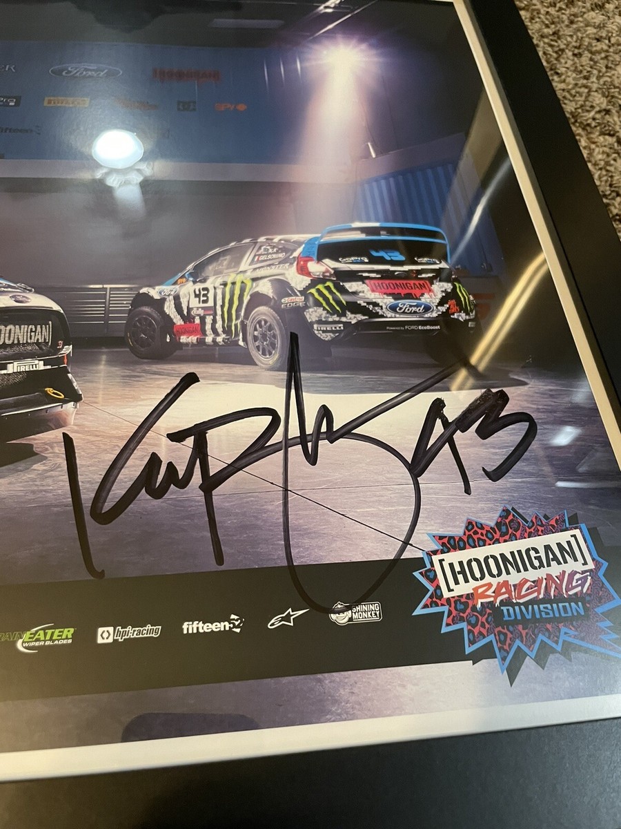 Ken Block Autographed Poster Custom Frame. Hoonigan Gymkhana Ford