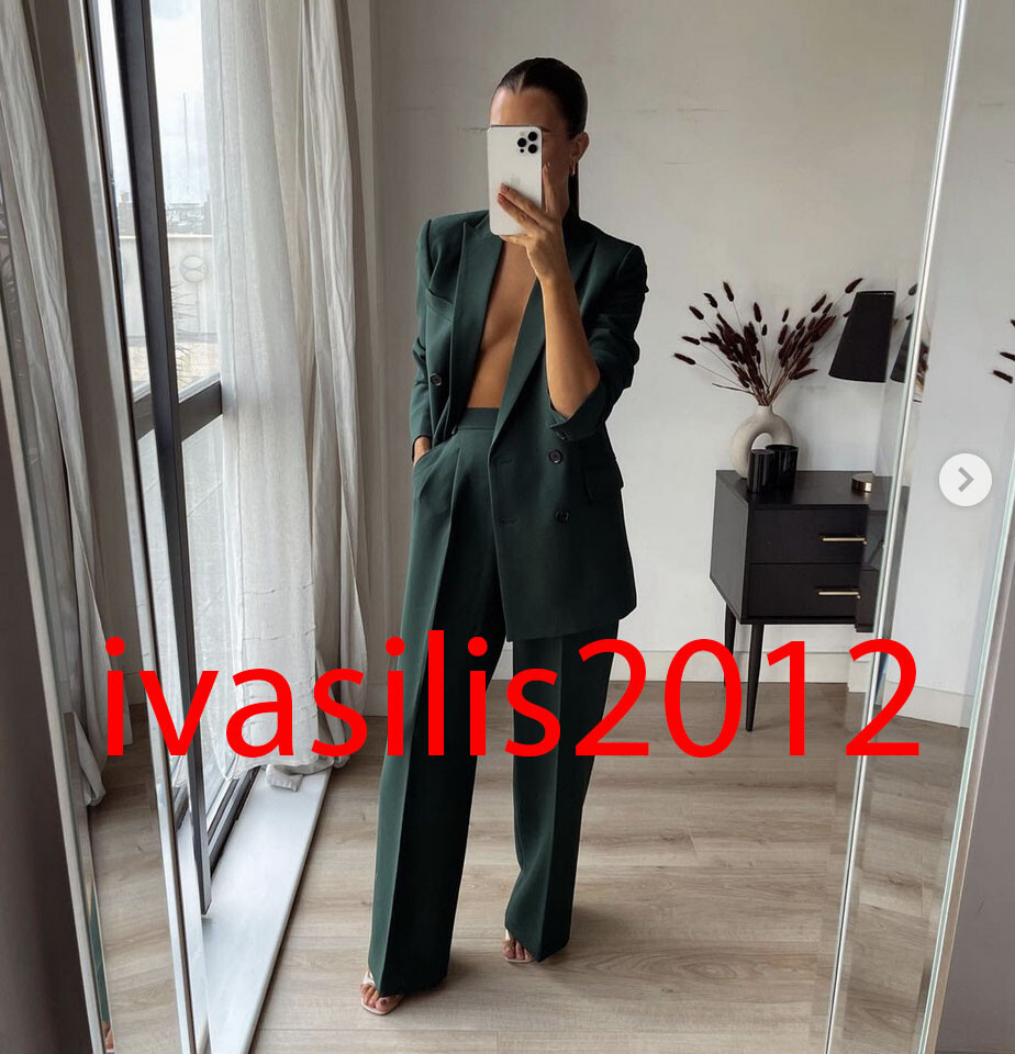 ZARA NEW WOMAN TAILORED DOUBLE-BREASTED BLAZER JACKET GREEN XS-XXL