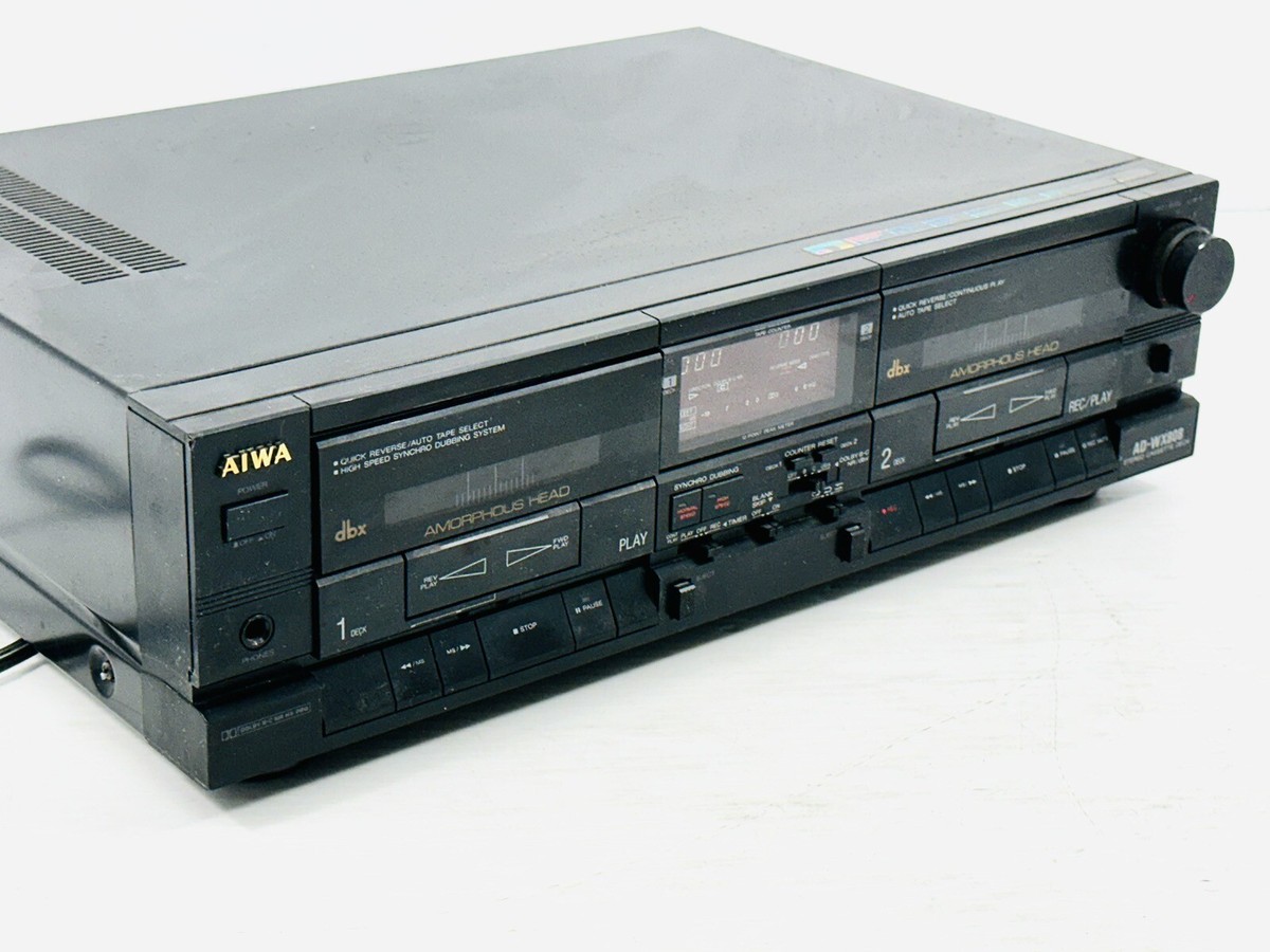 Aiwa AD WX808 Dual Auto Reverse Stereo Cassette Deck, japan□Needs