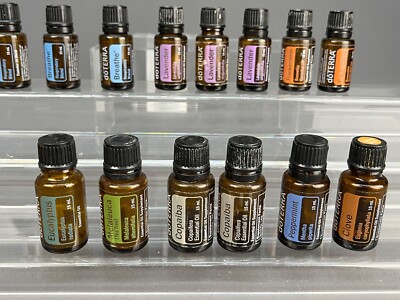 doTERRA Logo Engraved Wooden 25 Bottle Storage Travel Box +20 Oils