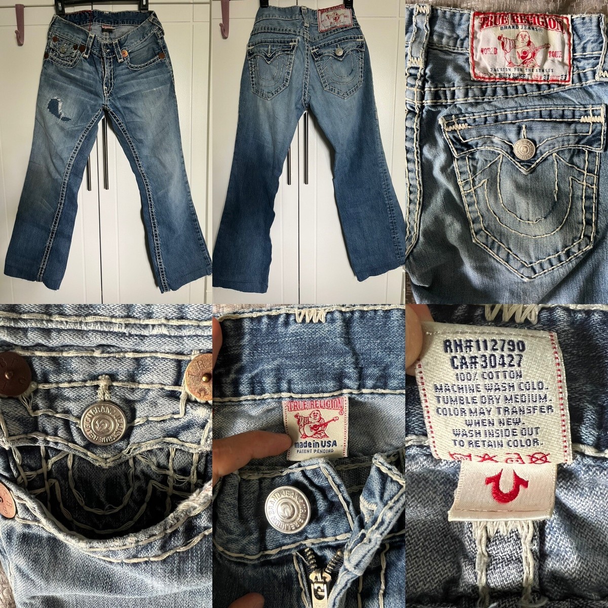 True Religion World Tour Men BILLY SUPER T Jeans 30 Short USA