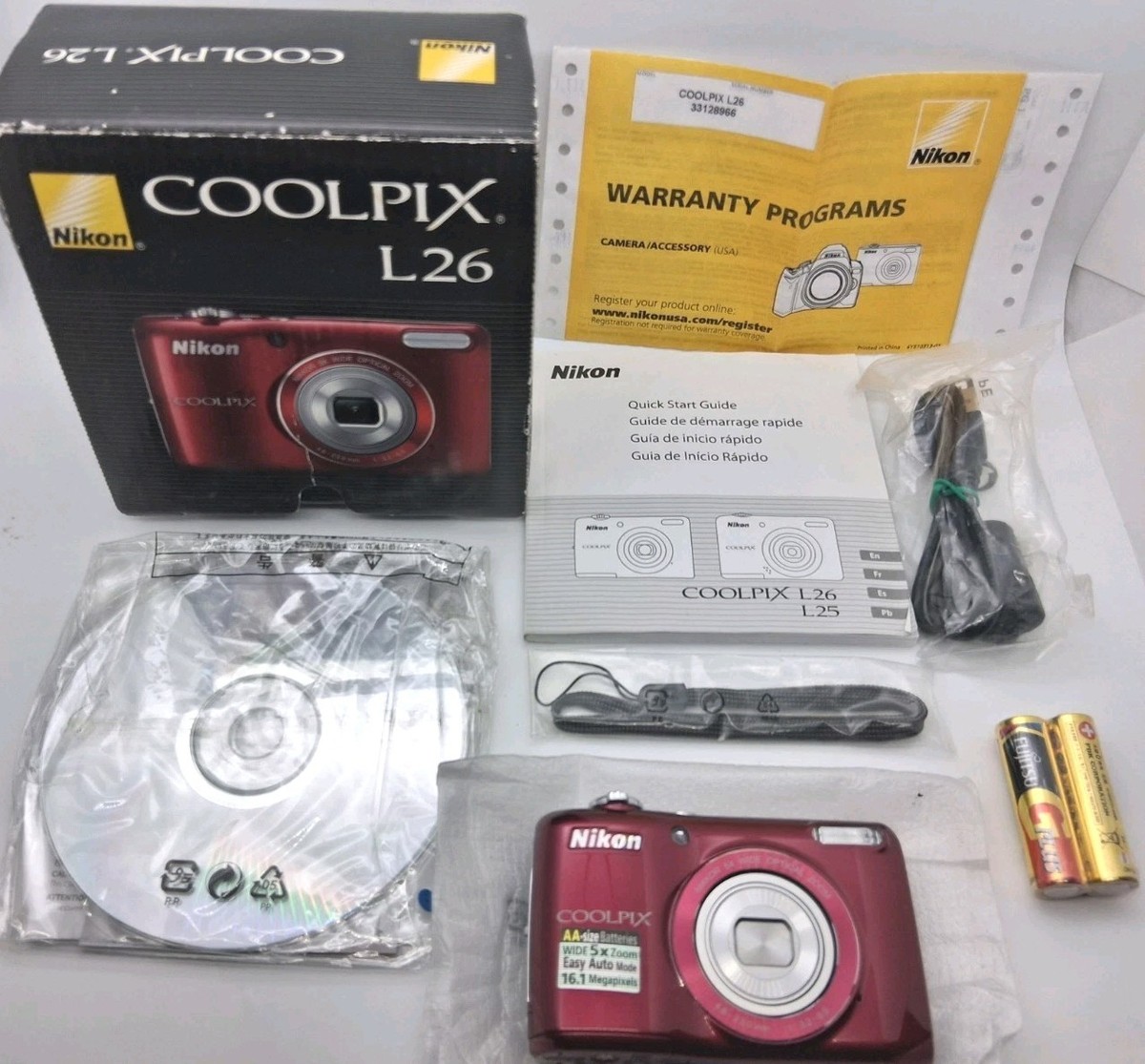 Nikon COOLPIX L26 16.1MP Digital Camera - Red for sale online | eBay