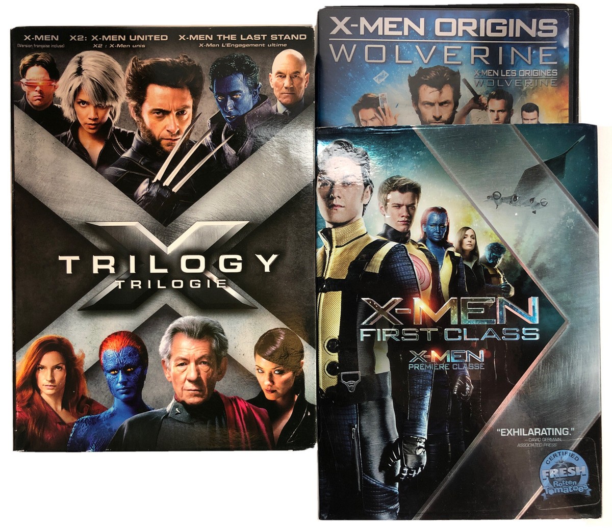X-Men Trilogy DVD Set X-Men X2 The Last Stand & X-Men First Class