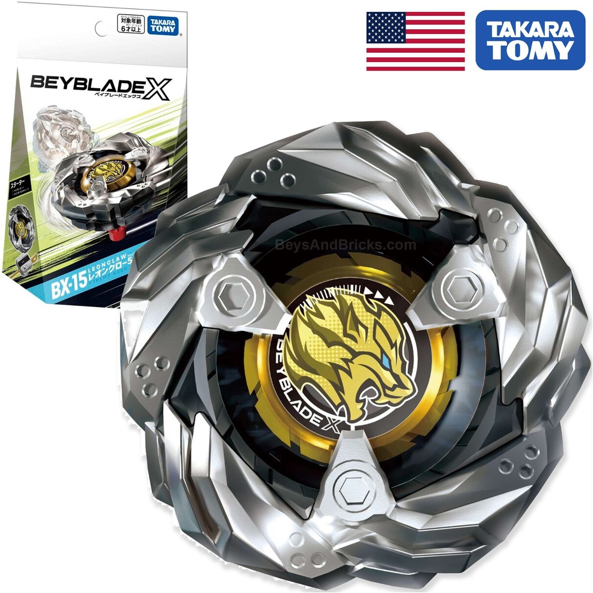 TAKARA TOMY Beyblade X Starter Leon Claw 5-60P BX-15 - USA SELLER
