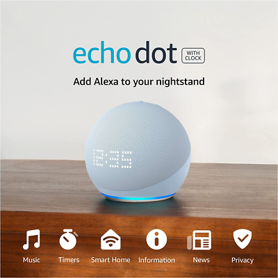 Echo Dot (5Th Gen, 2022 Release) with Clock | Smart Speaker with