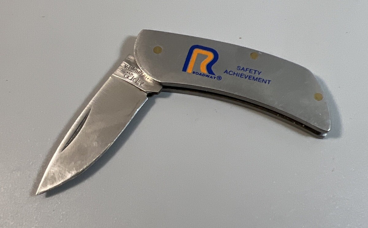 Vintage Roadway Trucking Safety Achievement Zippo Pocket Knife | eBay