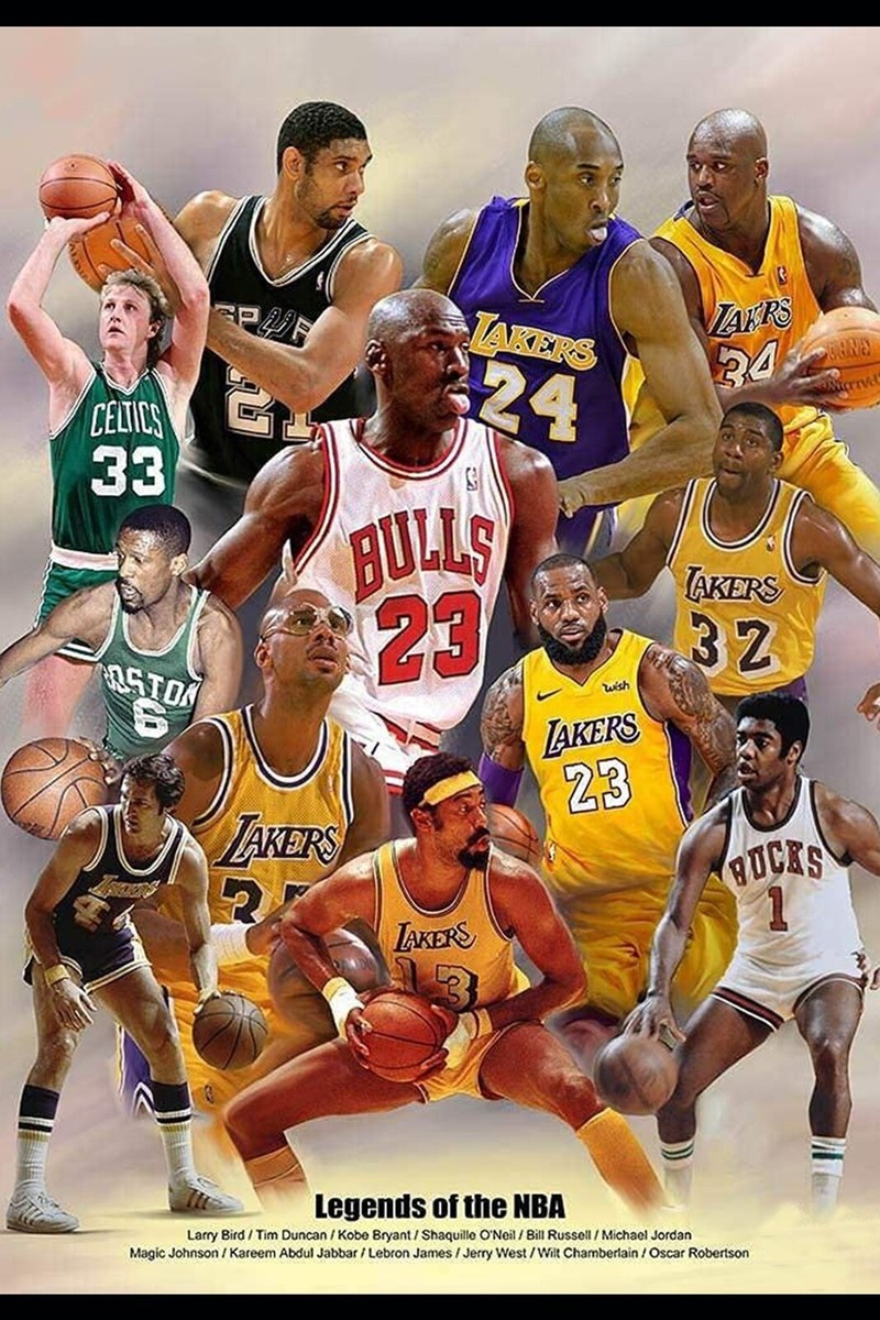NBA All Time Greats Legends 4x6 Photo- Michael Jordan Kobe Bryant
