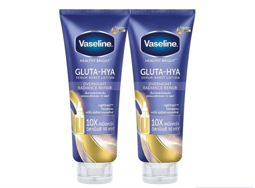 2X Vaseline Healthy Bright Gluta Hya Serum Burst Lotion Overnight
