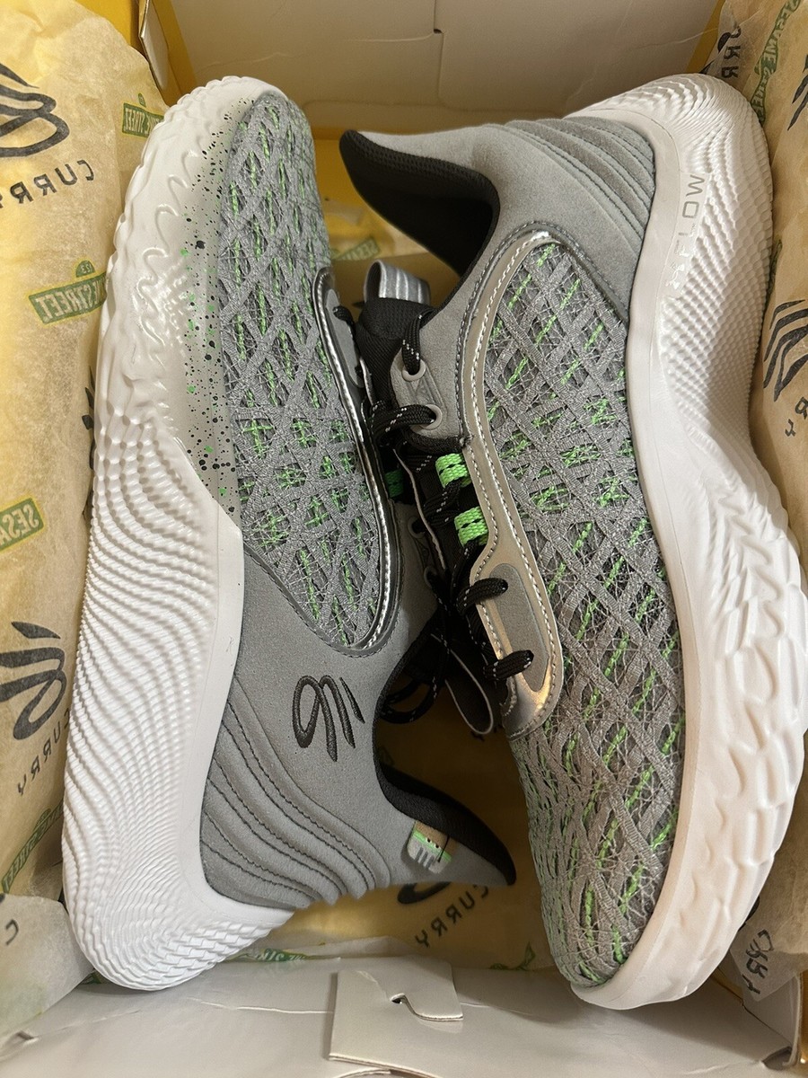 NEW Under Armour Curry Flow 9 Bball Shoes Oscar The Grouch Sesame