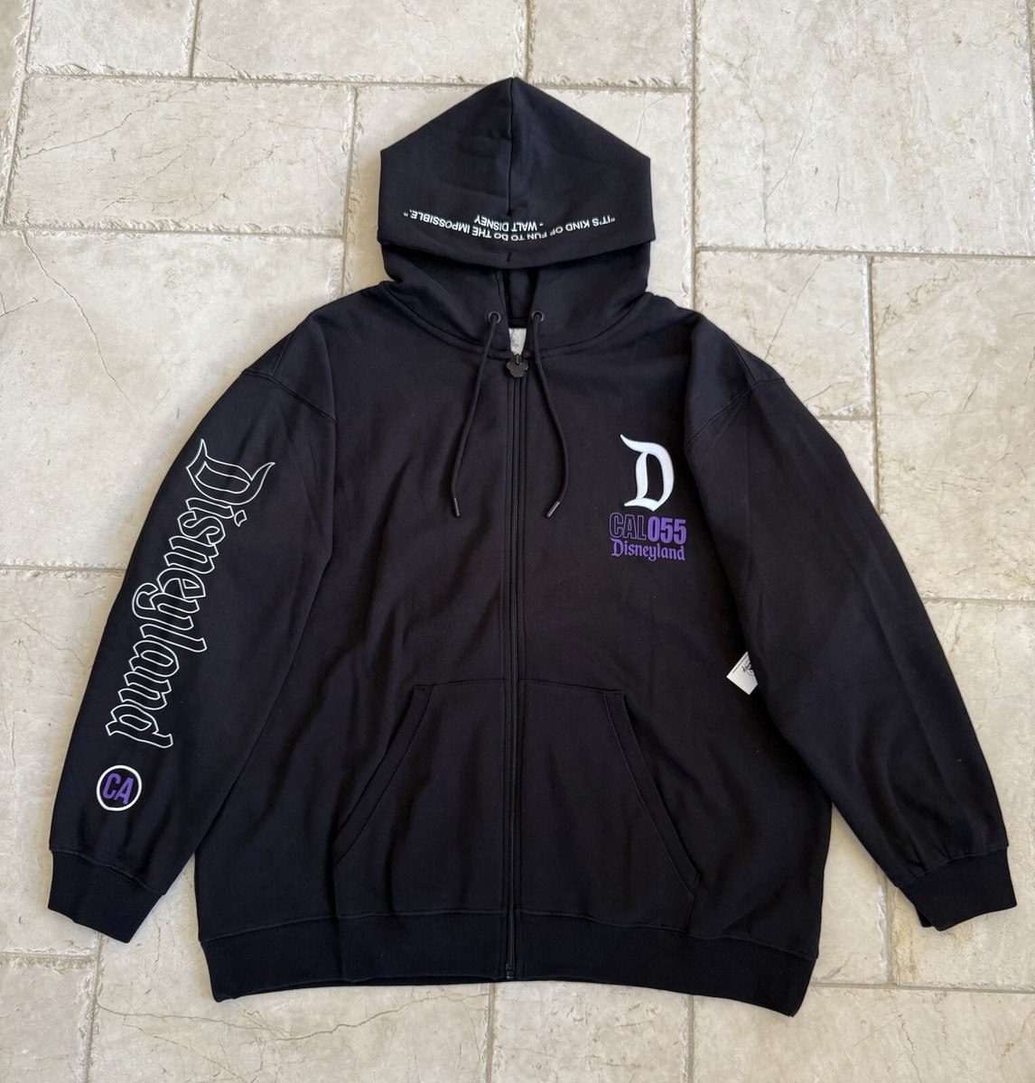 🔥Disney Parks -DISNEYLAND CAL055- WALT'S QUOTES -Embroidered Zip