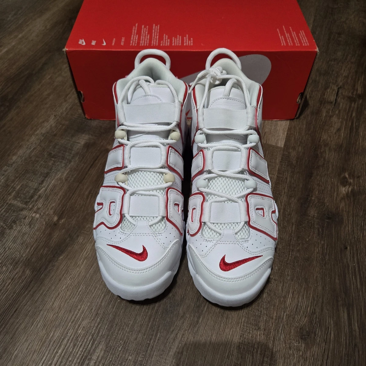 Nike Air More Uptempo White Red for Sale | Authenticity Guaranteed
