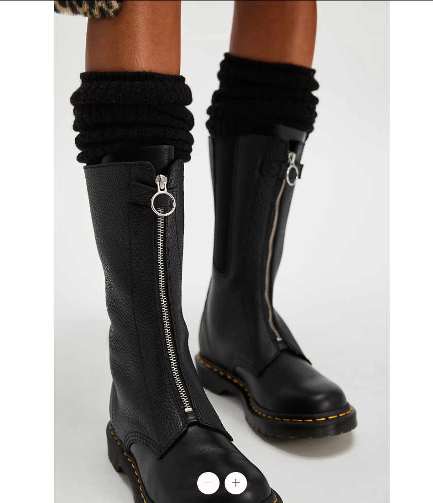 DR. MARTENS 1B99 FRONT ZIP MID CALF LEATHER BOOTS MSRP$270 Comfy