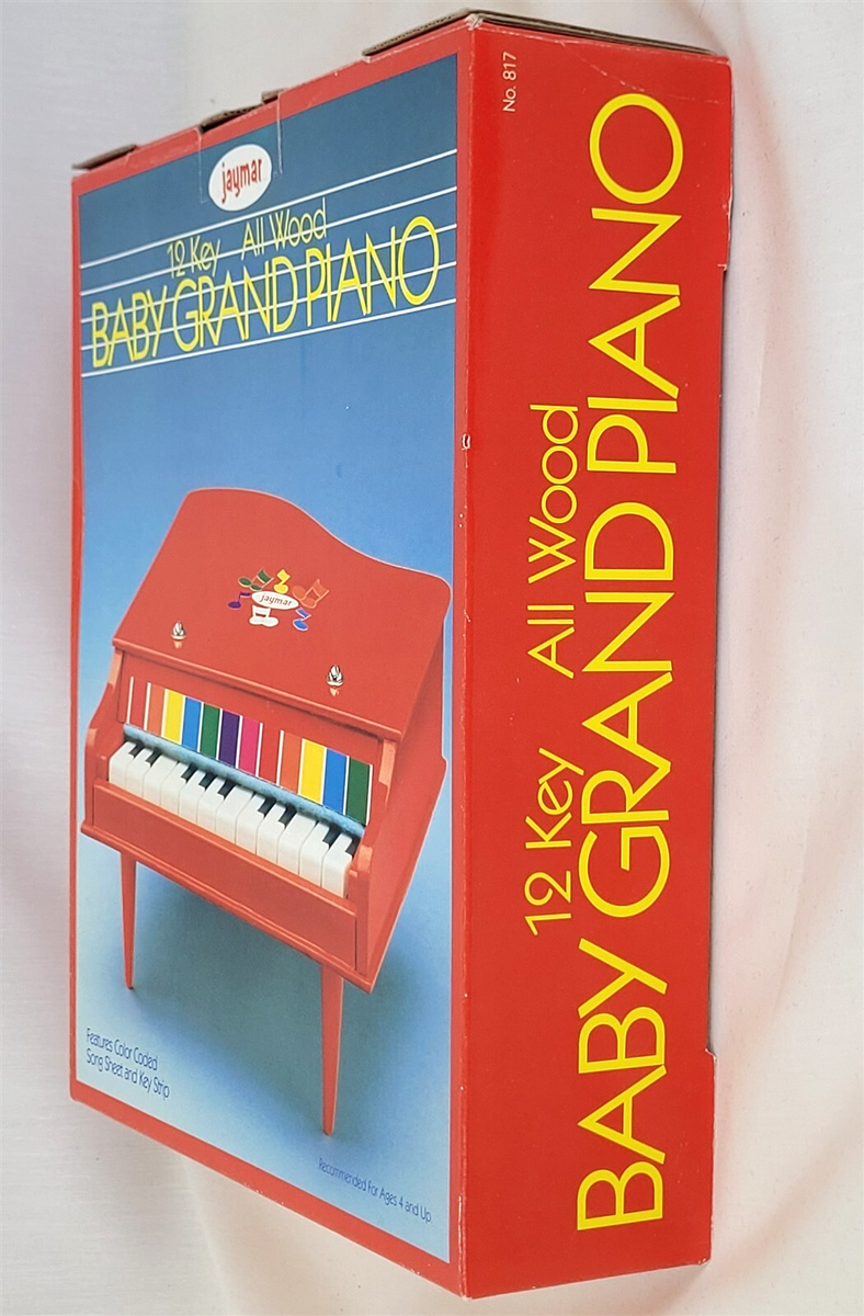 Jaymar Wooden Baby Grand Piano Red 1970's ~New In Box~ T494 | eBay
