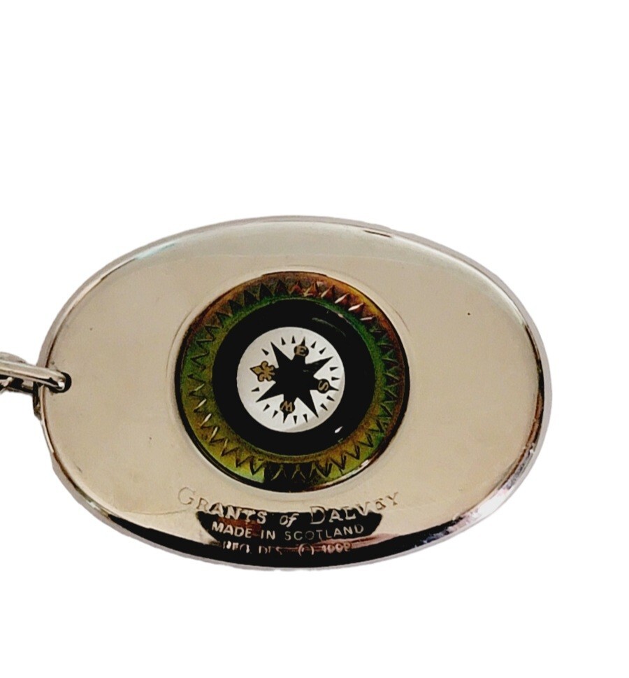 Vintage Grants of Dalvey Key Ring Compass Keychain Scotland