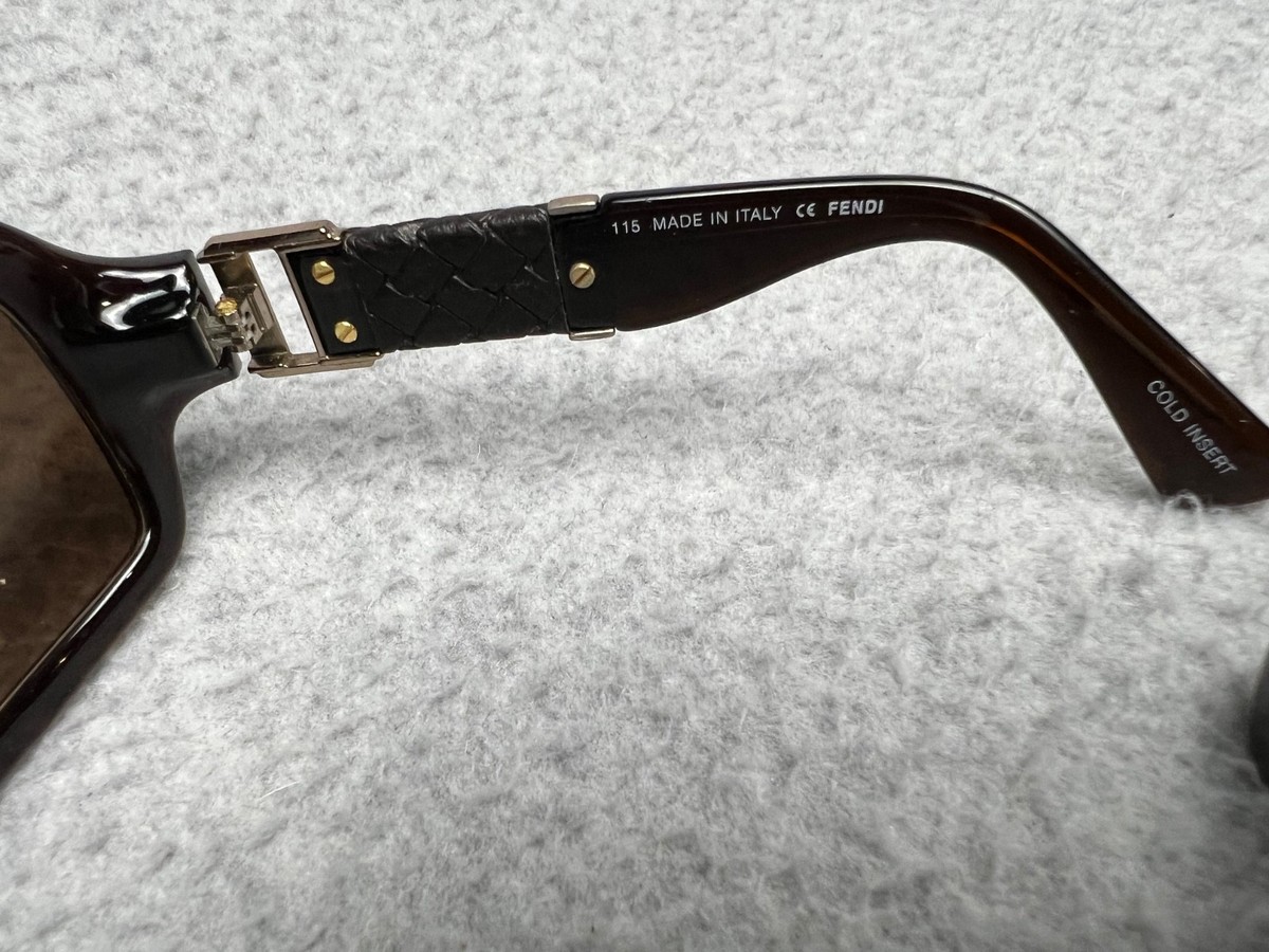 y2k 90s Fendi Sunglasses Womens Brown Round Oversized Brown Lenses