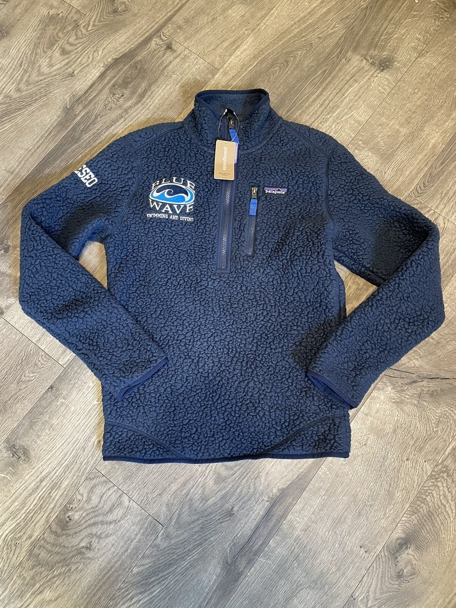 Patagonia Retro Deep Pile Sherpa Fleece 1/4 Zip Pullover Blue