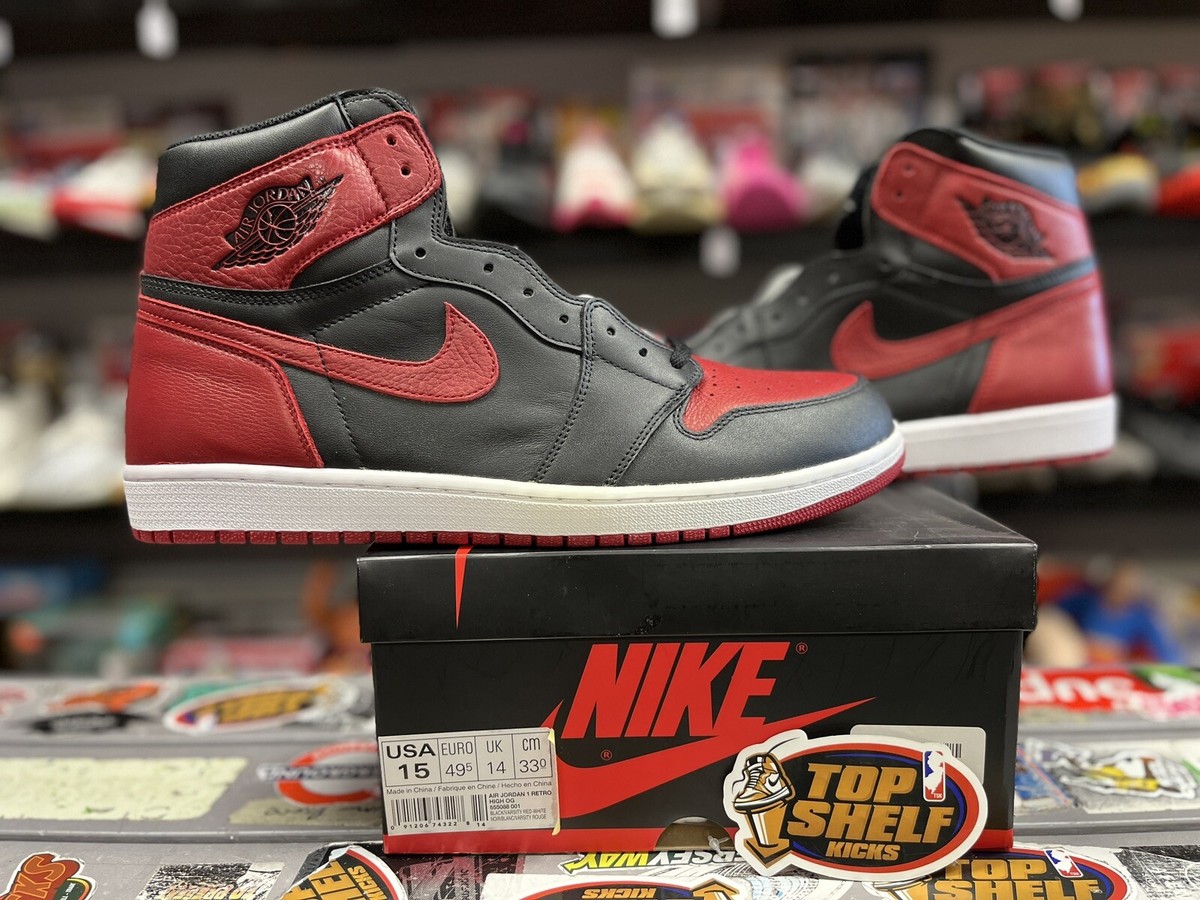 New Air Jordan 1 High Banned 2016 Size 15 Rare Retro Authentic Red