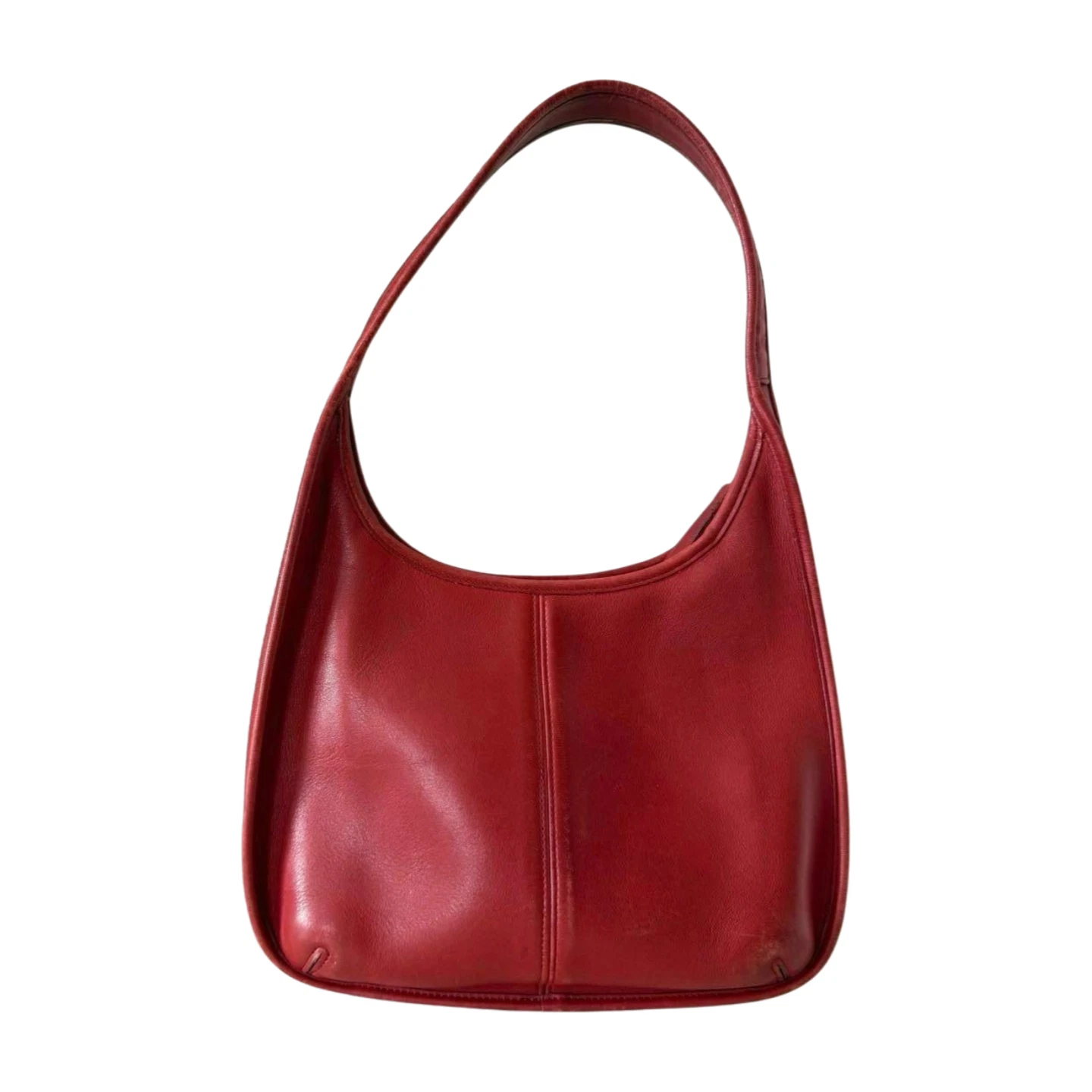 Vintage COACH 9025 Ergo Zip Hobo Bag Red Glovetanned Leather