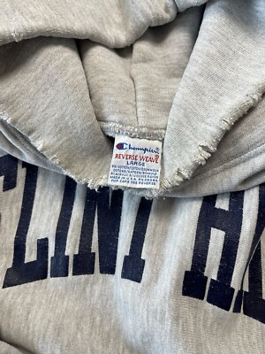 Vintage 80s Champion Reverse Weave Hoodie Made in USA Flint Hill