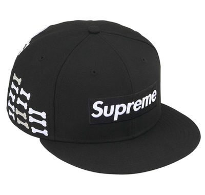 New Supreme Bones Box Logo New Era Black 7 3/8 | eBay