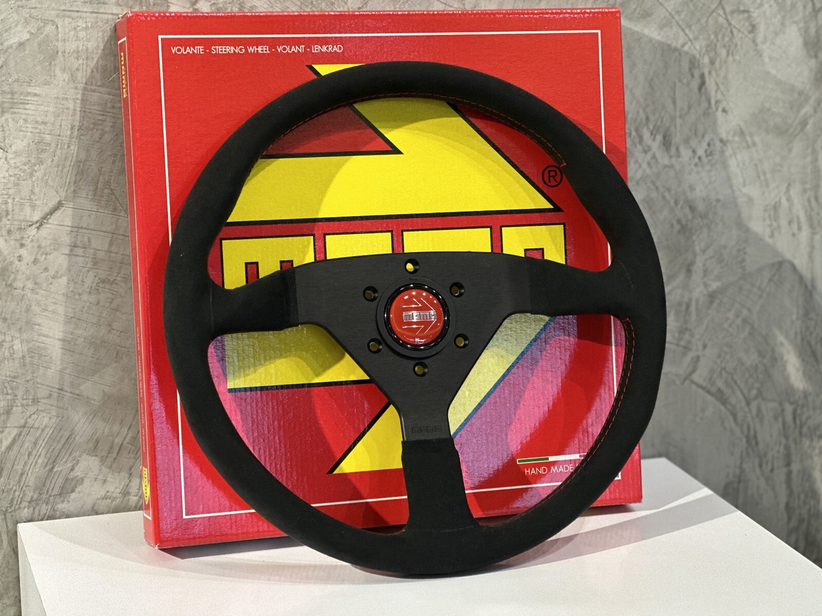 Genuine New MOMO ITALY STEERING MONTECARLO Microfiber 350mm Red