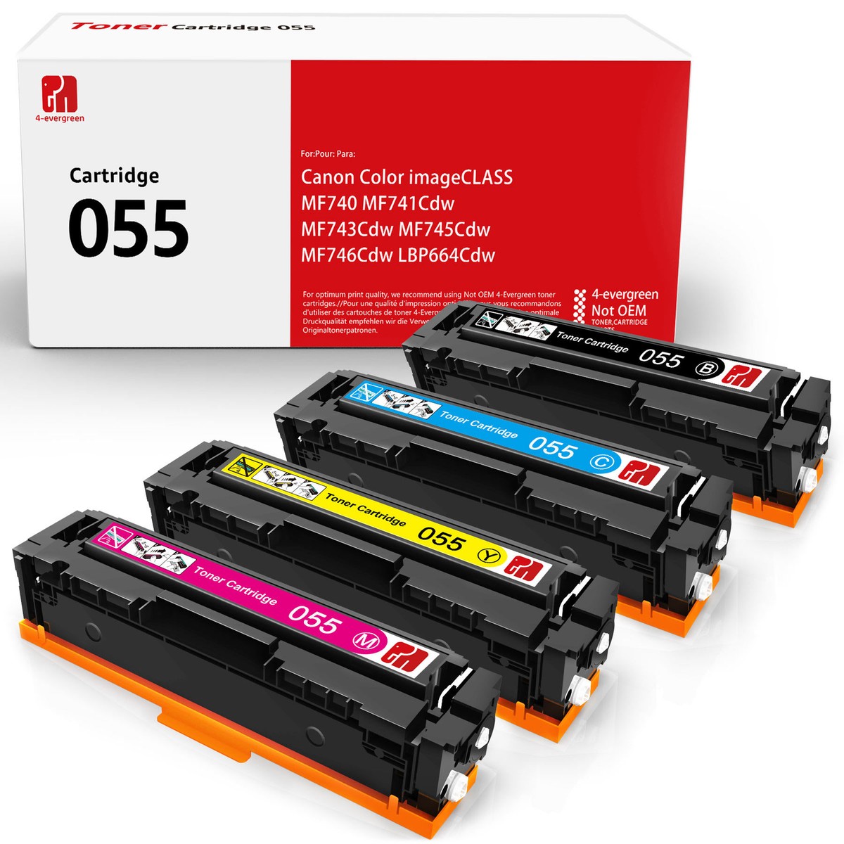 4PCS Compatible CRG-055 Toner For Canon 055 Color ImageCLASS