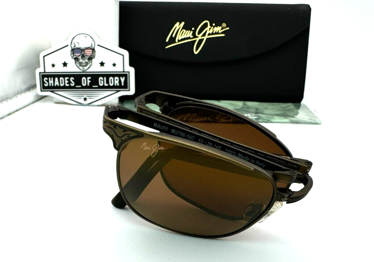 MAUI JIM STILLWATER MJ 706-16C GOLD HCL BRONZE POLARIZED FOLDING