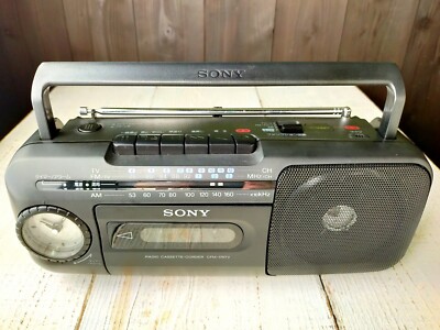 Sony Portable Radio Cassette Tape Recorder CFM-175TV Working Black