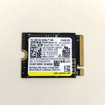 NEW Western Digital WD 1TB M.2 2230 NVMe PCIe 4.0 SDDPTQD-1T00