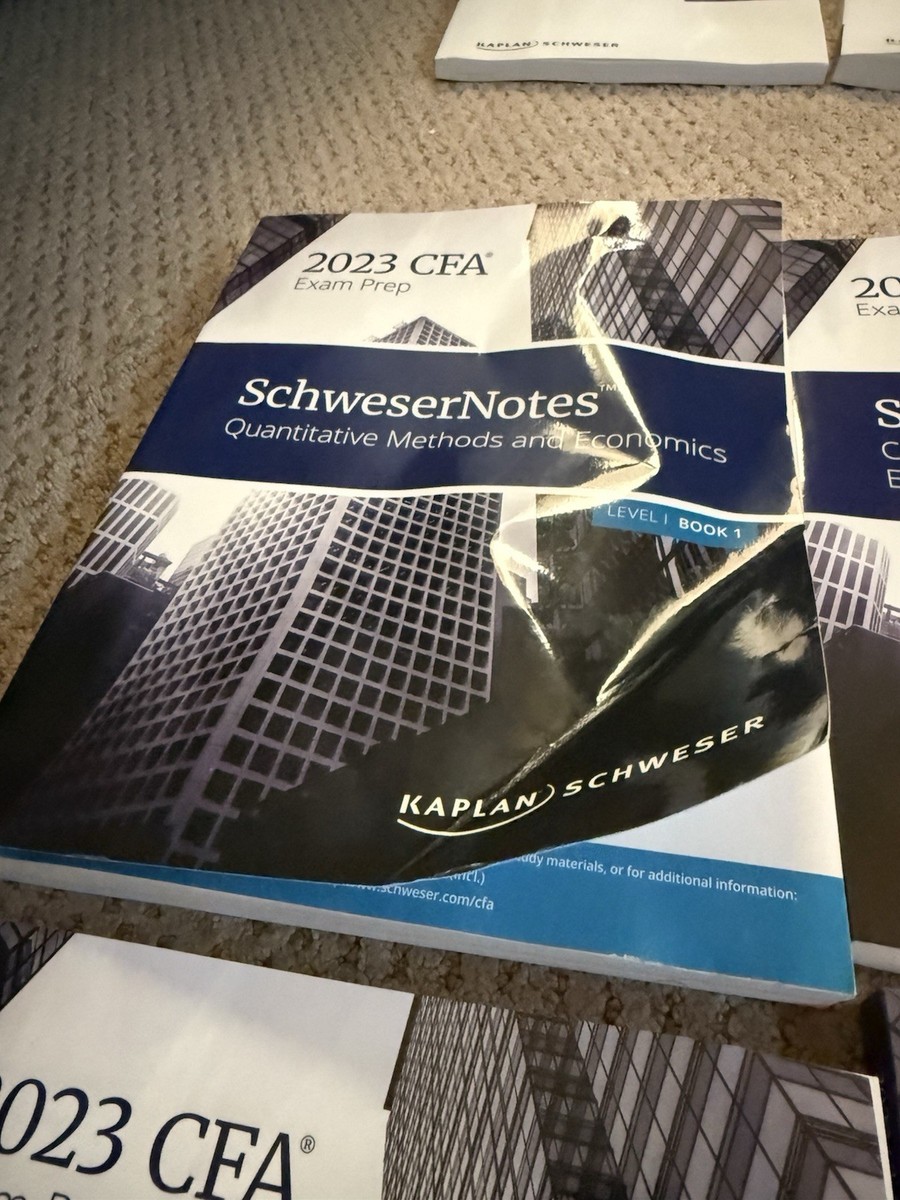 CFA Exam Prep SchweserNotes Kaplan 2023 Level 1 Books 1-5 | eBay