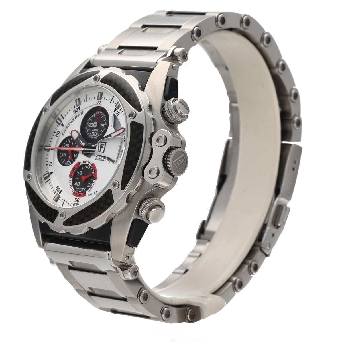 Festina F16273 Chronograph Carbon Bezel Steel 46mm Black Dial