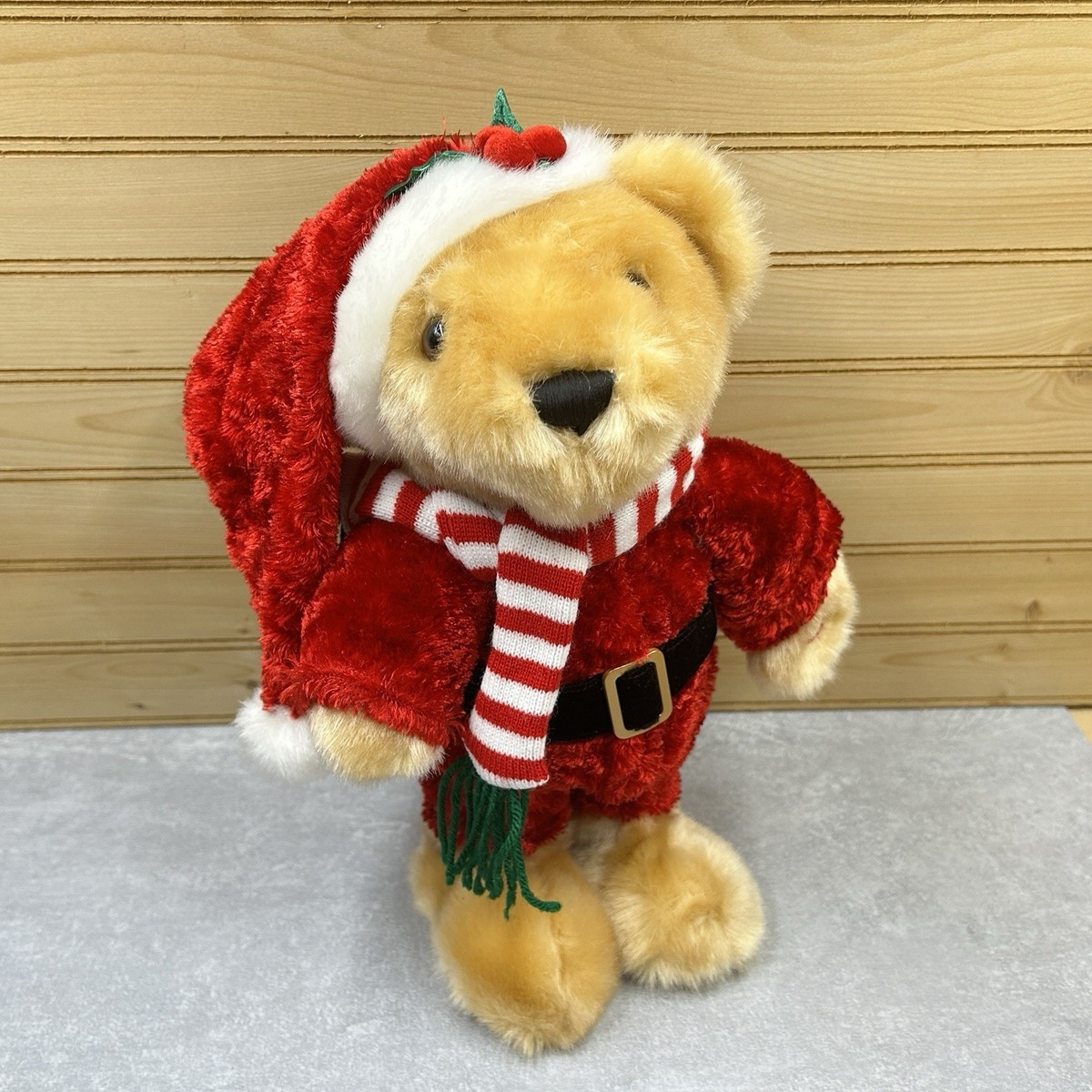 Dan Dee Beige Santa Bear Singing Christmas Plush Winter Wonderland