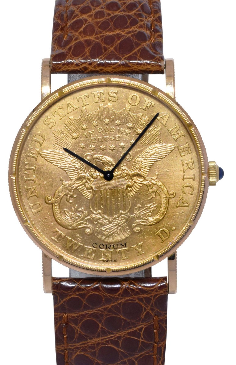CORUM $20 US Coin Double Eagle 22k Yellow Gold Mens 34.5mm Manual
