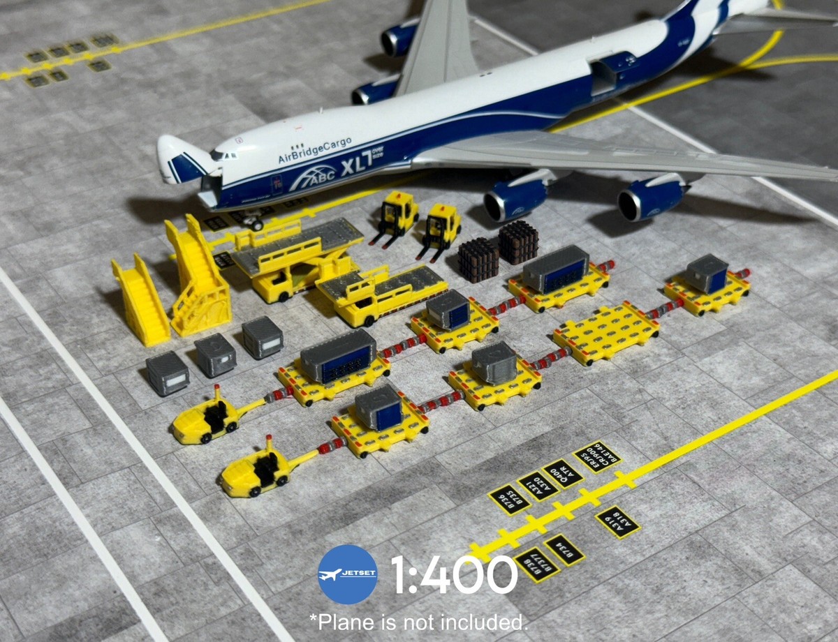 1:400 Scale Jetset Models Air Cargo Airport GSE (LOT) 26 Pieces | eBay