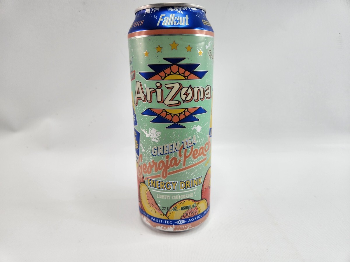 Arizona Fallout Green Tea Georgia Peach Energy Drink Can Vault-Tec