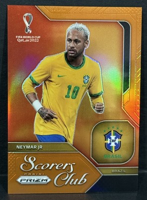 2022 Panini Prizm World Cup Brazil Neymar Jr. Scorers Club Orange