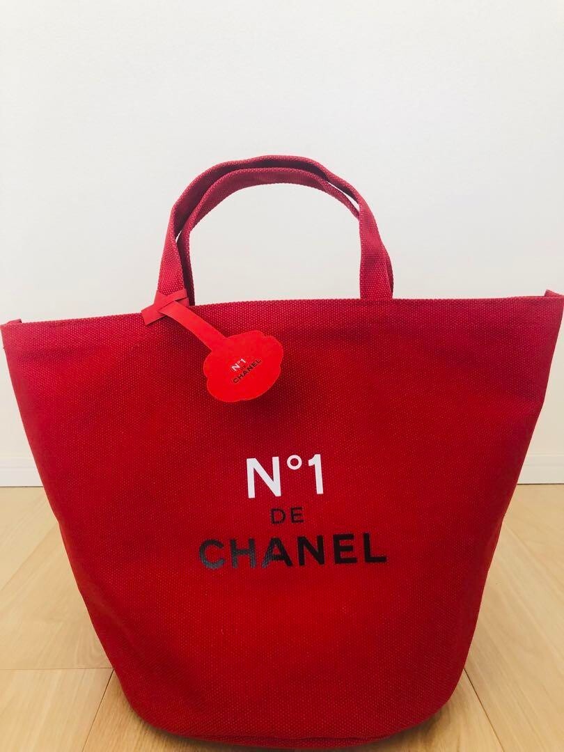 CHANEL N°1 Tote Bag Cotton Red Camellia 45 x 30 x 25 cm New