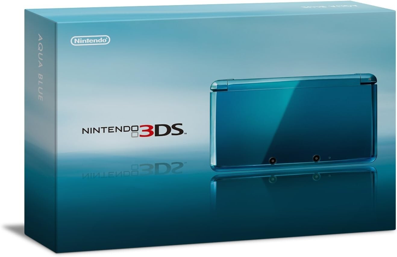 Nintendo 3DS Aqua Blue Video game Console portable size wifi 2011