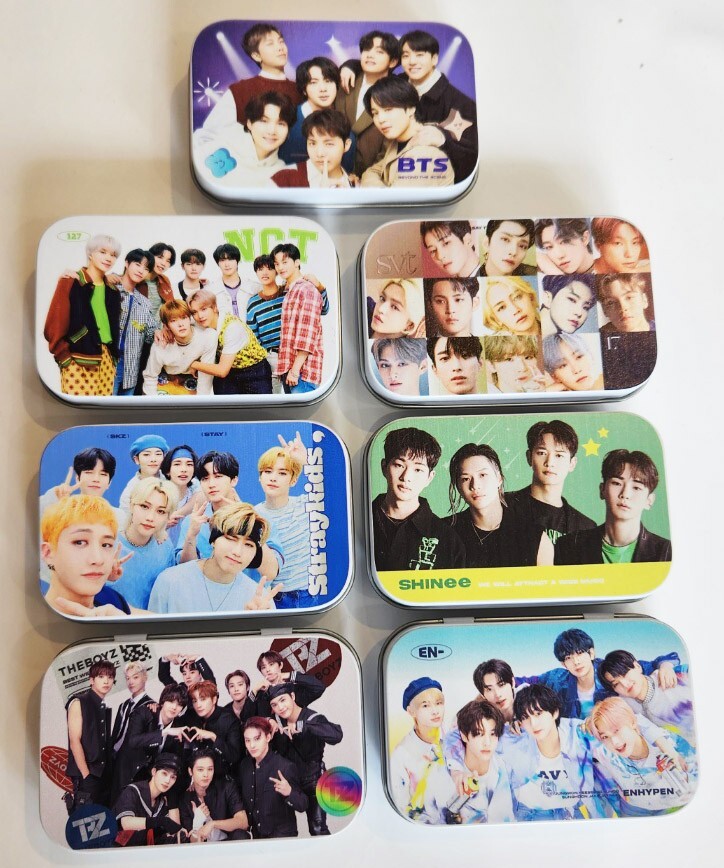K-Pop Boy Group Photo Card Package Deco Sticker (Random Tin Case 1