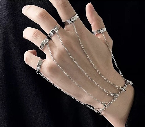 Judgement Chains Bracelet Five Finger Rings Stainless Steel Anime