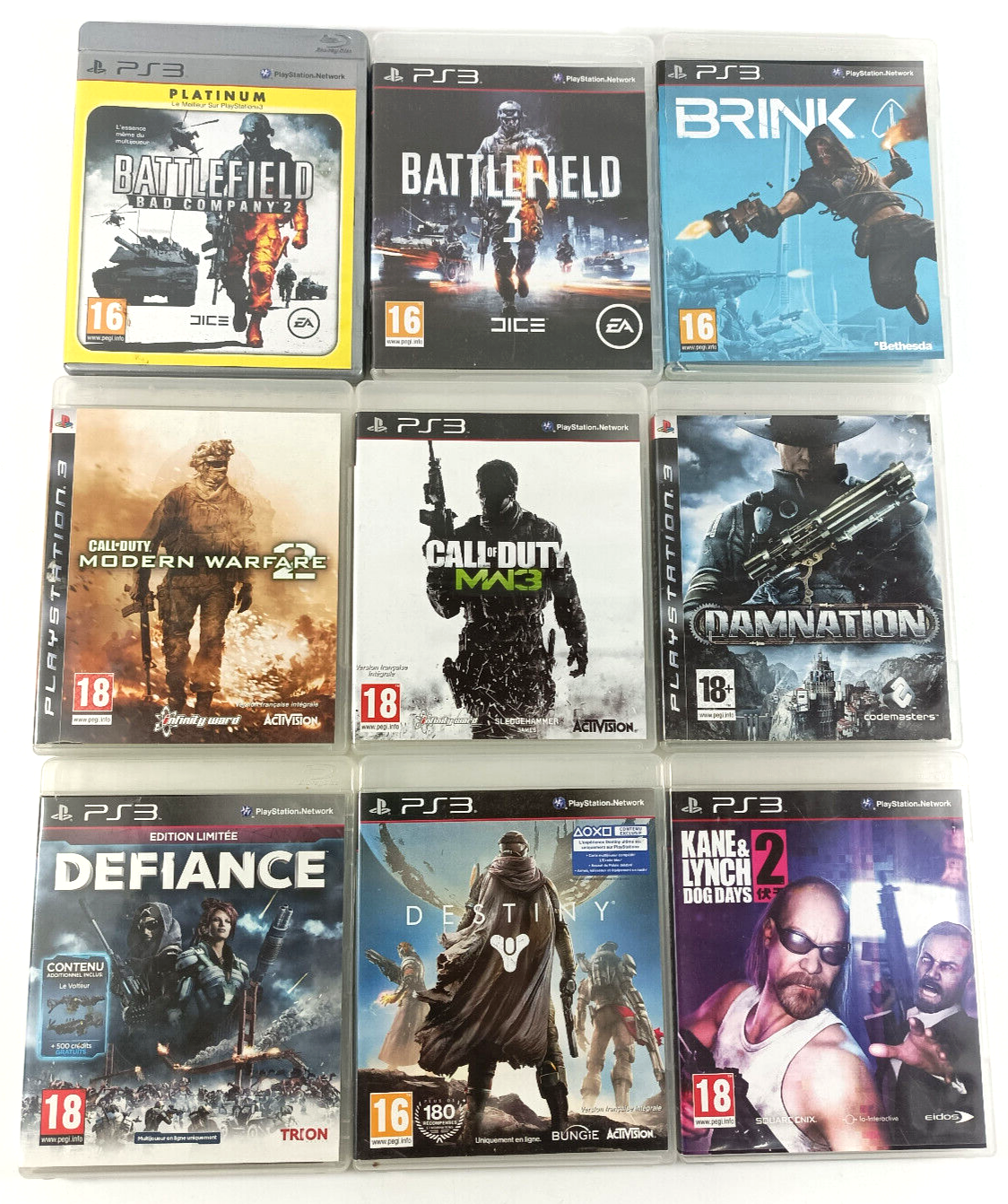 Lot Of 9 Shooting Games Playstation 3 PS3 VF Fast Shipping And