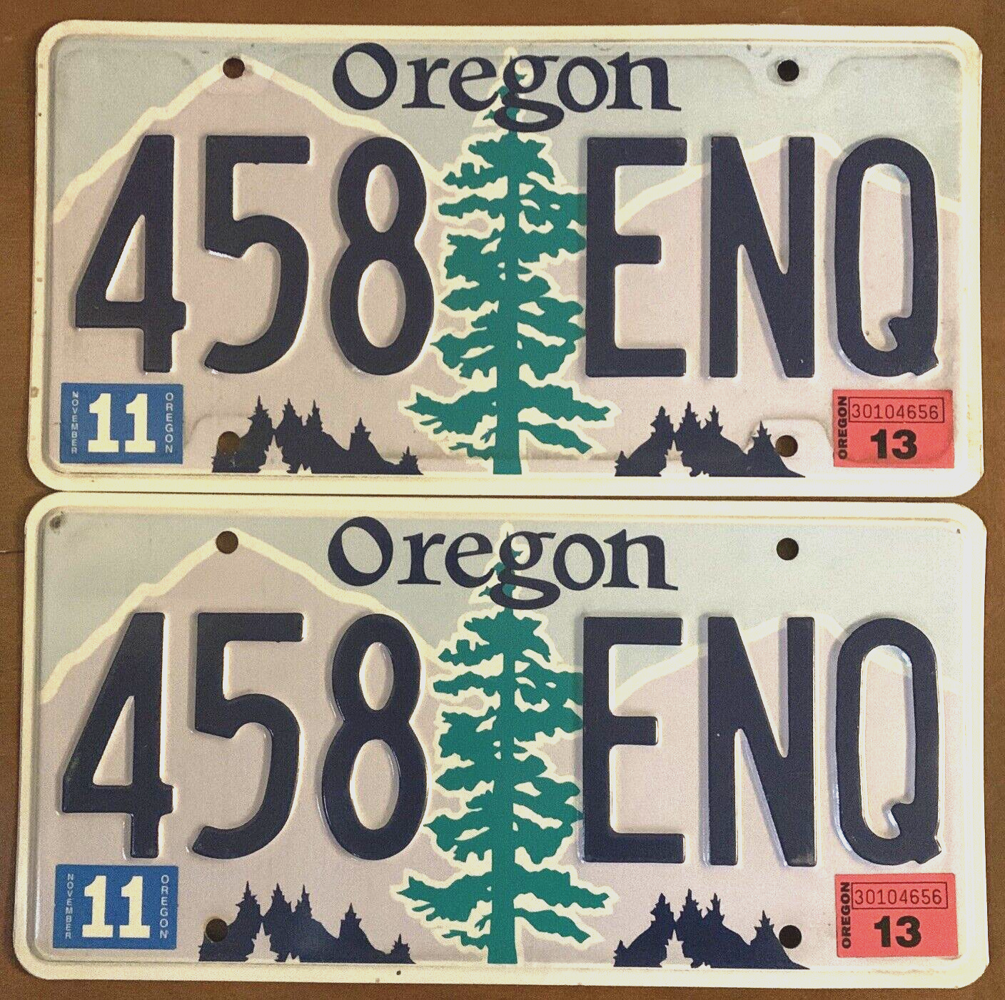 2013 Oregon Douglas Fir Tree License Plates 458-ENQ Set of 2 | eBay