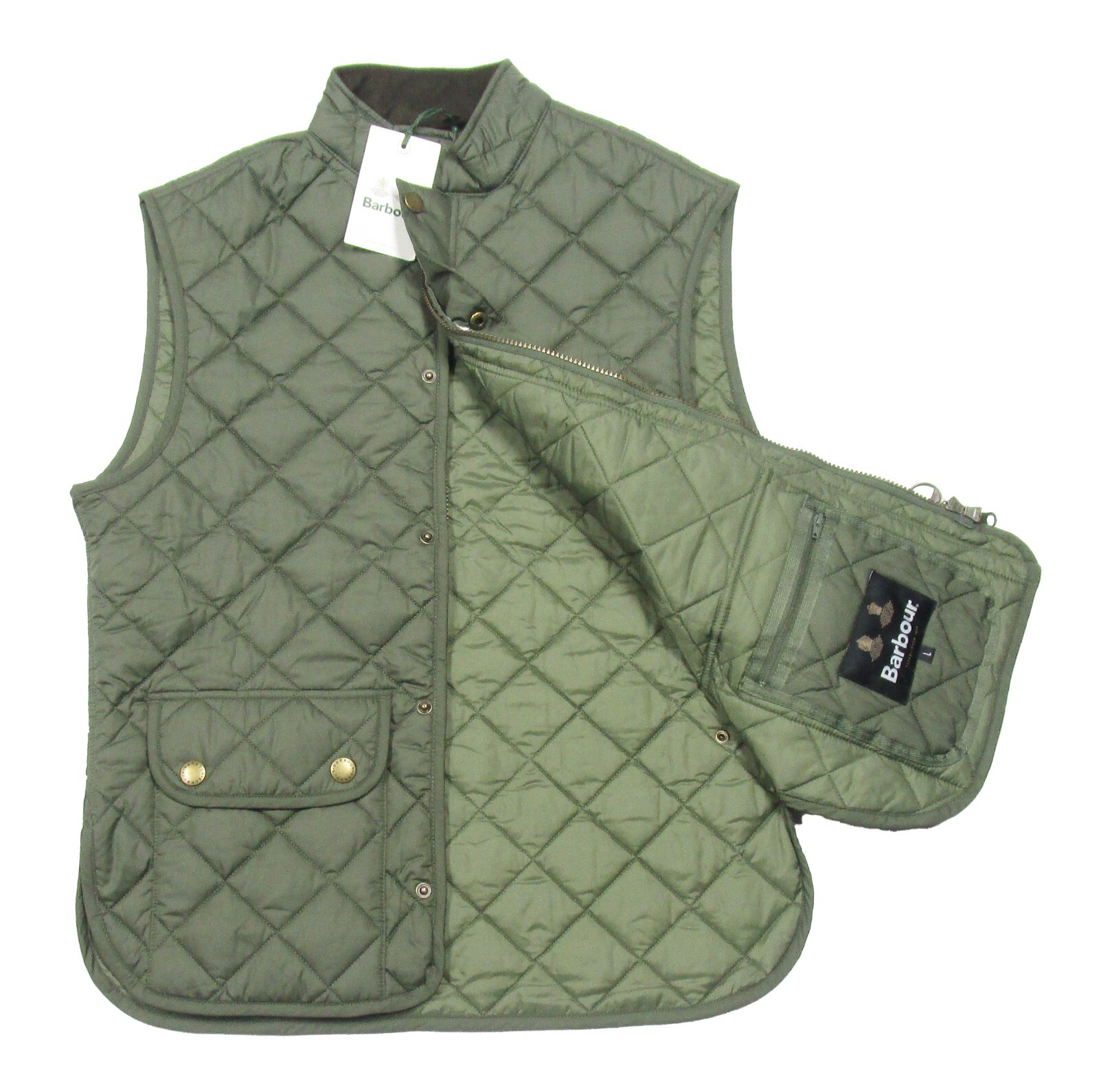 Barbour Men's Dusty Olive Green Lowerdale Quilted Gilet Full Zip