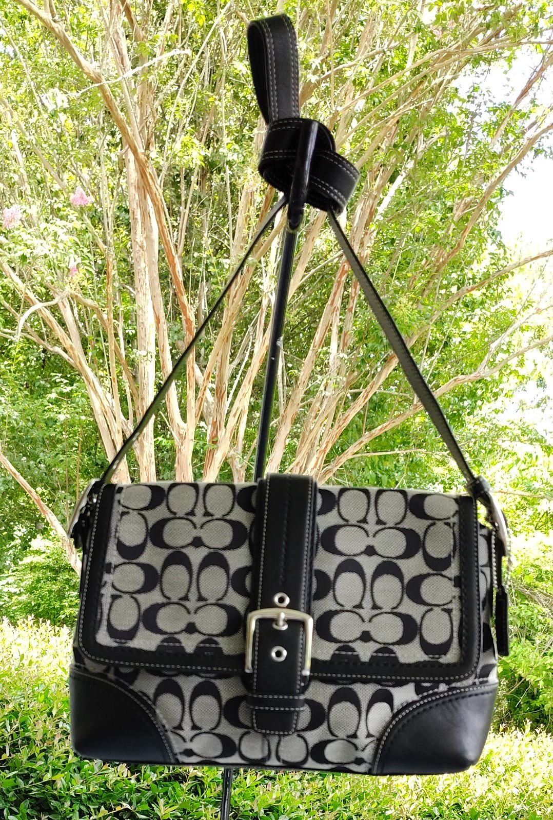 Coach F12641 MEDIUM Vintage Y2K Soho Black Signature C Crossbody